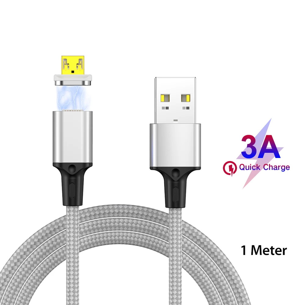 IPSY Магнитный Мобильный кабель для зарядки телефона 1 м QC3.0 Быстрая зарядка 3A 18 Вт Быстрая зарядка USB-Type C для Lightning iPhone Micro