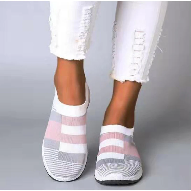 

Women's Sneakers Women Vulcanized Shoes Woman Causal Fashion Knitted Sock Shoes Ladies Slip On Comfort Female Plus Size Loafers