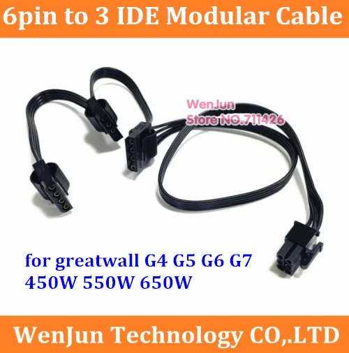 Pci-E 6Pin A 3 Ide / 4 Ide Molex 4Pin Cavo Di Alimentazione Modulare Greatwall Gold G4 G5 G6 G7 450W 550W 650W