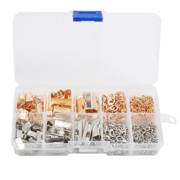 

1 Box KC Gold Rhodium Cord Crimp End Clasp Extended Chain Lobster for Jewelry Making Findings Bracelet Connectors Free Shipping