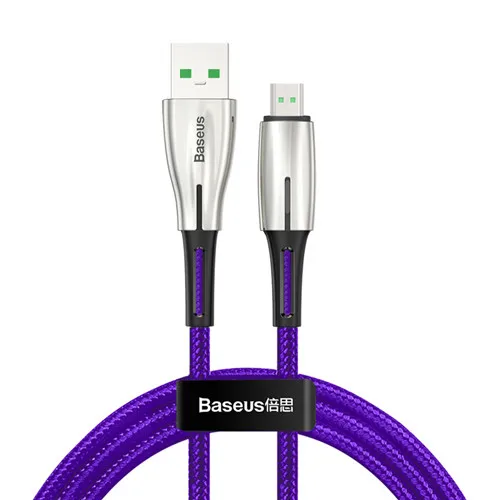 Фиолетовый Baseus Micro USB кабель для OPPO 4A VOOC Быстрая зарядка кабель зарядного устройства микро-usb для samsung Xiaomi Redmi Note 4 5 - Цвет: Фиолетовый