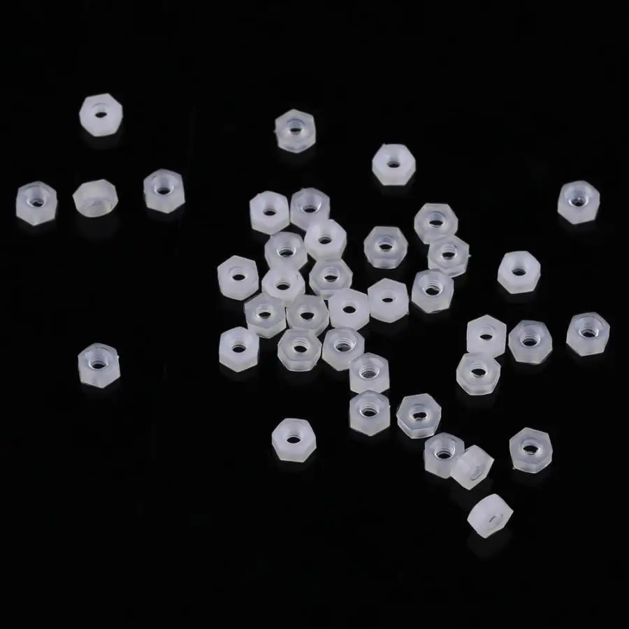 Нержавеющая сталь квадратный Nuts100pc M2/M2.5/M3/M4/M5/M6/M8 нейлоновая Шестигранная гайка пластиковая белая шестигранные гайки деревянный болт и гайка