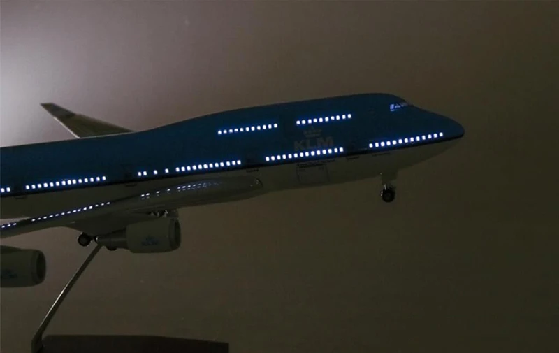 1/157 масштаб 47 см самолет Boeing B747 KLM королевский синий белый модель голландских авиалиний W светильник колесо литье под давлением пластиковая Смола самолет