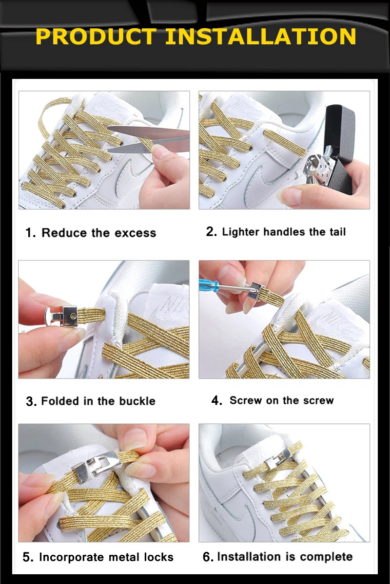 New Elastic Shoe Laces Fashion Metal Cross lock No Tie Shoelaces Suitable for all kinds of shoes child Adult flat Lazy Lace New Elastic Shoe Laces Fashion Metal Cross lock No Tie Shoelaces Suitable for all kinds of shoes child Adult flat Lazy Lace