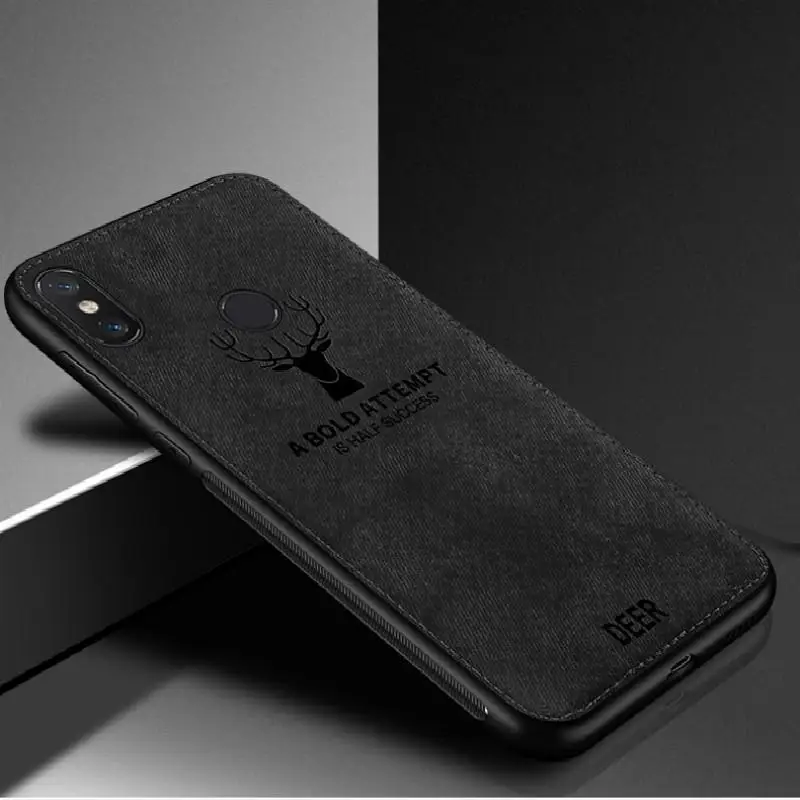 Черный Чехол из ткани ТПУ с оленем для Xiaomi mi A3 lite CC9E 9T Red mi Note 8 7 6 5 Pro S2 7A 6A 5plus 4X противоударный чехол Fundas - Цвет: Черный