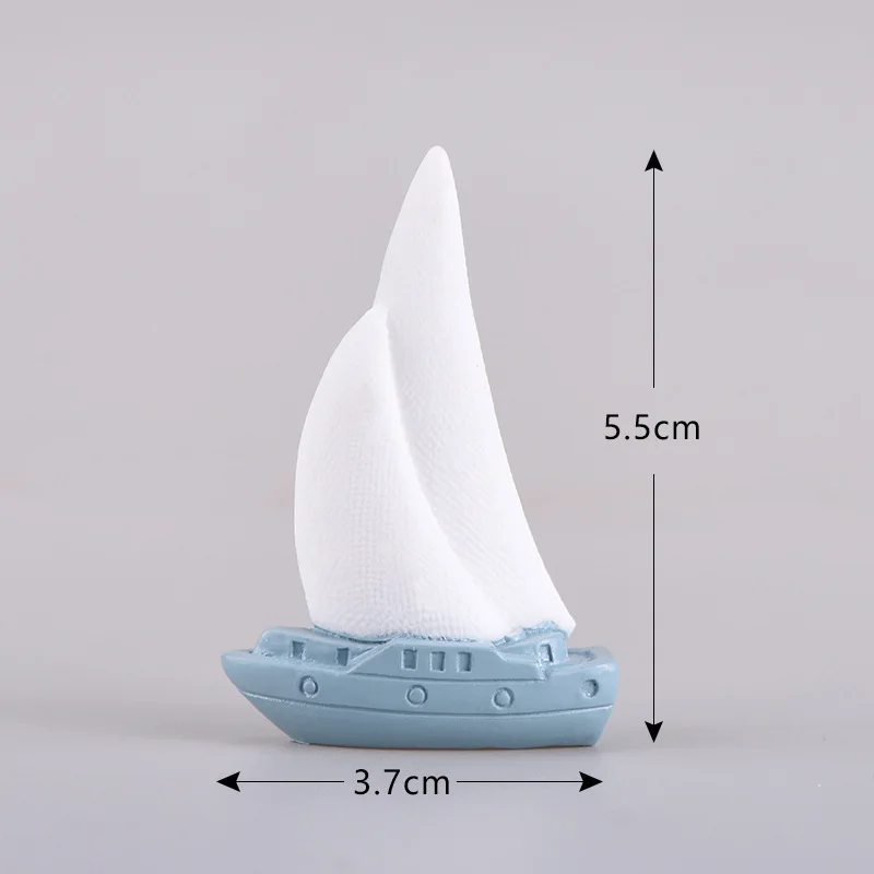 sailboat 11 BAIUFOR миниатюрный, Русалка Дельфин, парусник Маяк кокосовое дерево, морской пейзаж Декор, украшения для террариума фигурки - Цвет: sailboat 11