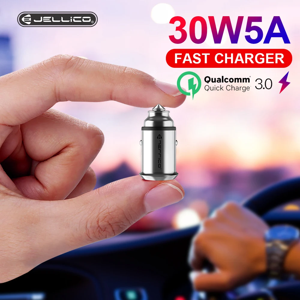 Jellico 30W Quick Charge 3.0 USB Car Charger Dual USB For Samsung Huawei Supercharge Quick