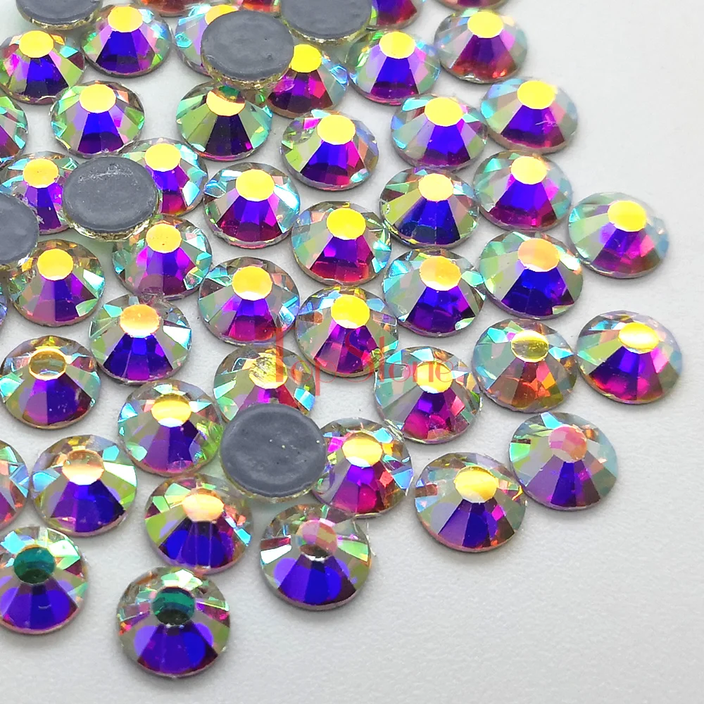 10bags/lot Quality Clear Crystal AB Hot Fix Rhinestone Super Bright Glass Strass Hotfix Iron On Rhinestones For Fabric garment | Дом и сад