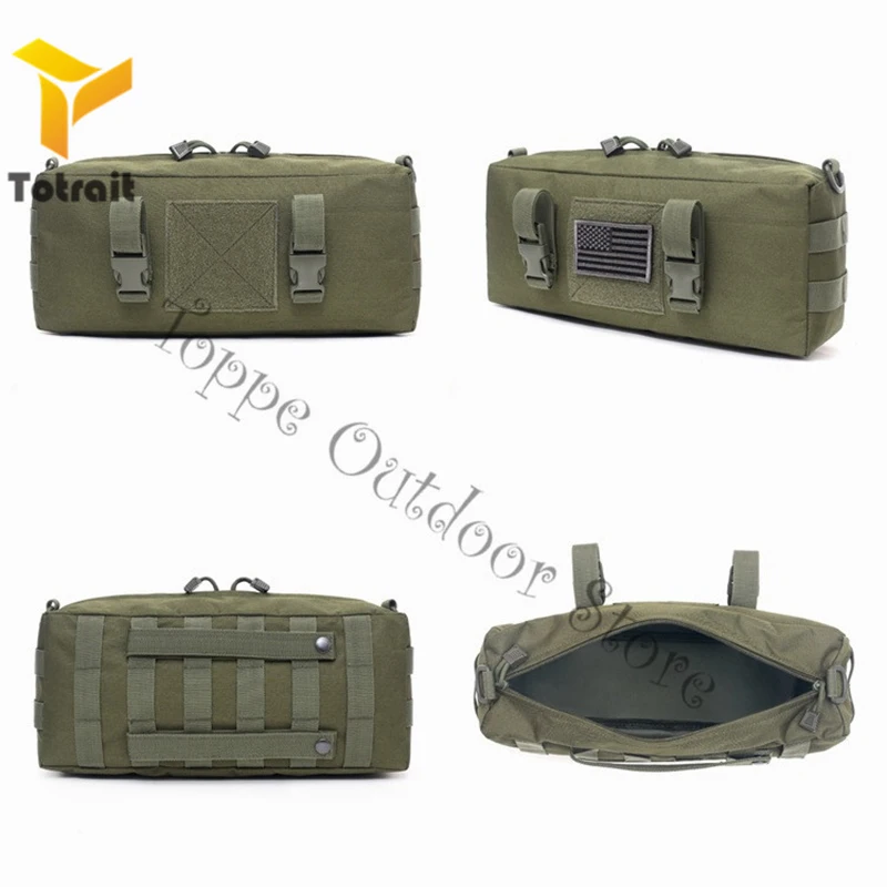 TOtrait Multi-Purpose MOLLE EDC 600D Nylon Bag Tactical Waist Bag Large Sundry Receive Pockets Utility Gadget Pouch Tools Pack