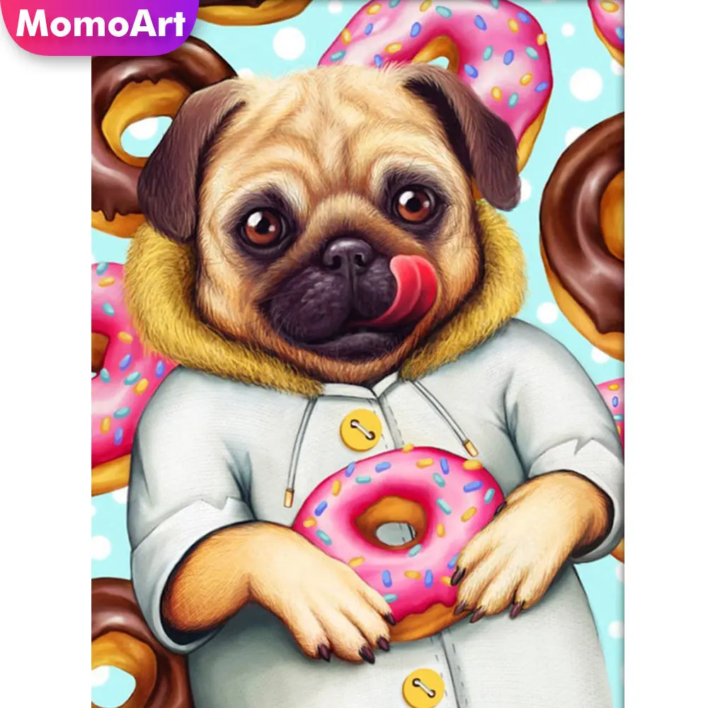Momoart Алмазная мозаика собаки искусство стены вышивка животные мультфильм полная