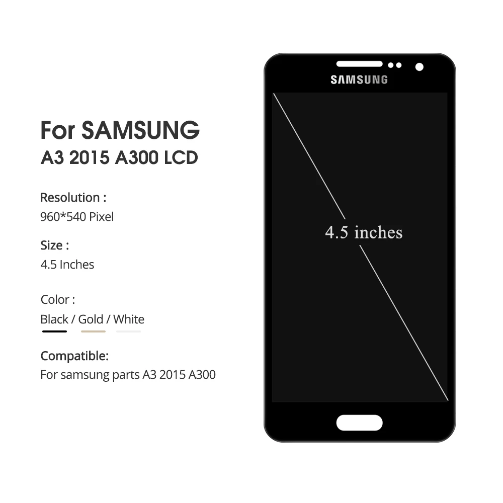 Super AMOLED жк экран для SAMSUNG Galaxy A3 2015 дисплей A300 A300H A300F A300FU сенсорный дигитайзер