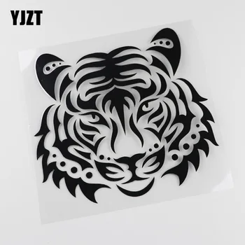 

YJZT 18.2CMX16.5CM Waterproof Car Decoration Tribal Tattoo Tiger Face Vinyl Car Sticker 13C-0093