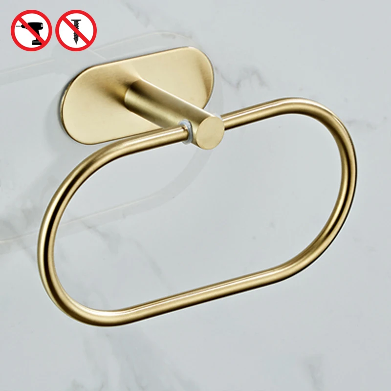 Brushed Gold Bathroom Hardware Set - Robe Hook, Towel Bar, and Toilet Paper Holder