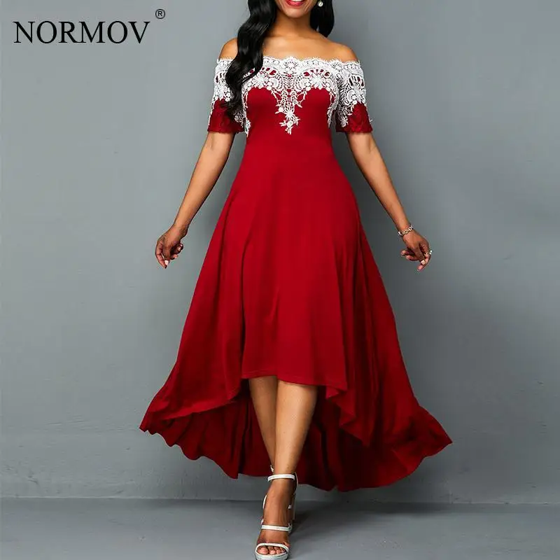 ATHVOTAR Plus Size Winter Christmas Dress Women Maxi Lace Autumn Party Dress Women One Word Collar Dresses Woman Party Night