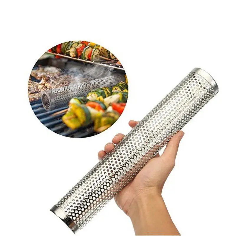 

BBQ Stainless Steel Accessories Meshes Perforated Mesh Smoker Tube Barbecue Grill Generator Smoker Filter Tool