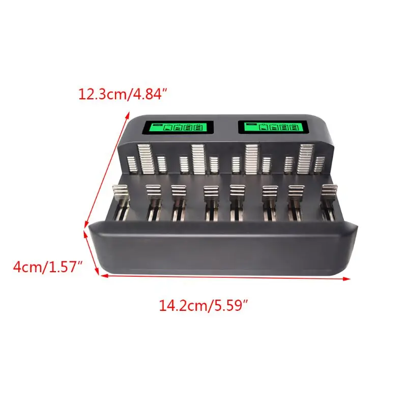 8 слотов Интеллектуальный ЖК-дисплей USB зарядное устройство для AA AAA C D Размер батареи