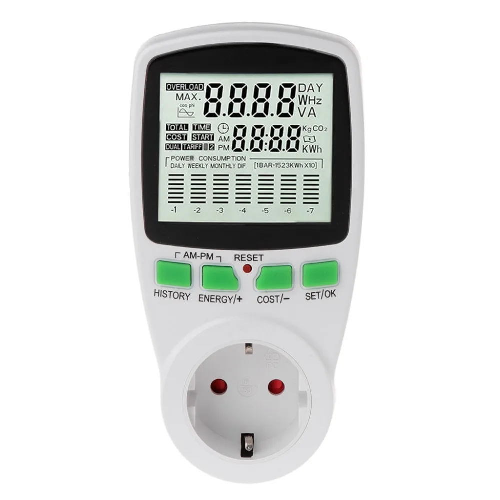 

LCD EU Digital Meter Voltage Wattmeter Power Electricity Consumption Analyzer