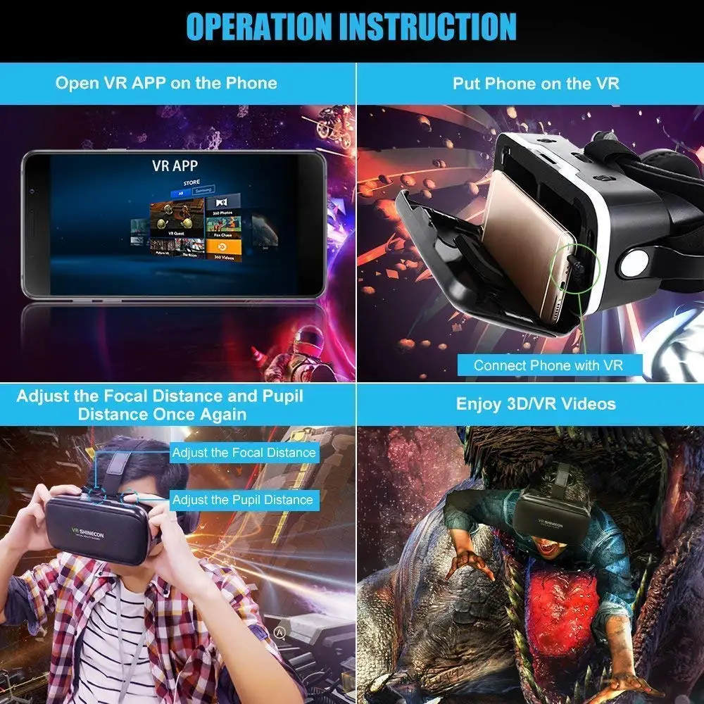 Оригинальный VR shinecon 6.0 гарнитура Версия Очки виртуальной реальности 3D очки шлемы