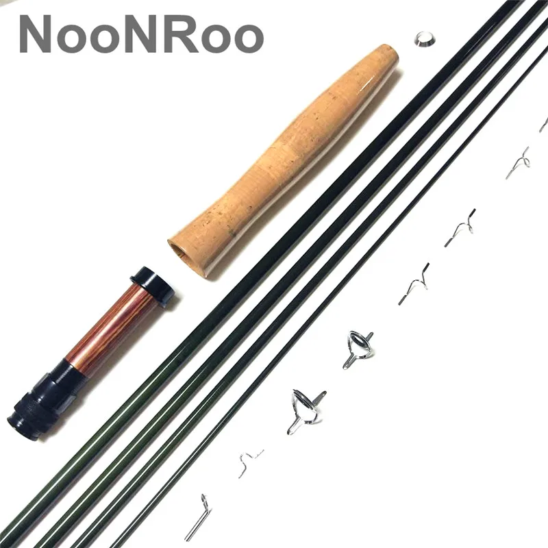 NooNRoo-DIY Fly Fishing Rod Kit, Cambo Kit, Very Good FasAction, Fly Blank, A Grade Cork Grip, Combo, IM8, 9ft, 3 WT, 5 Wt, 6wt