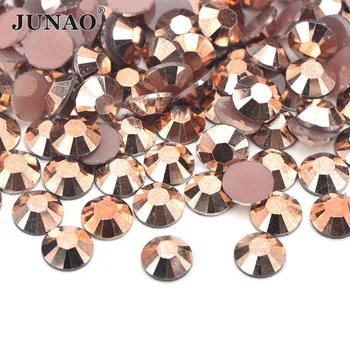 

JUNAO 2 3 4 5 6mm Rose Gold Nail Rhinestones Resin Crystal Stickers Flat Back Glitter Strass Diamond Nail Art Decoration