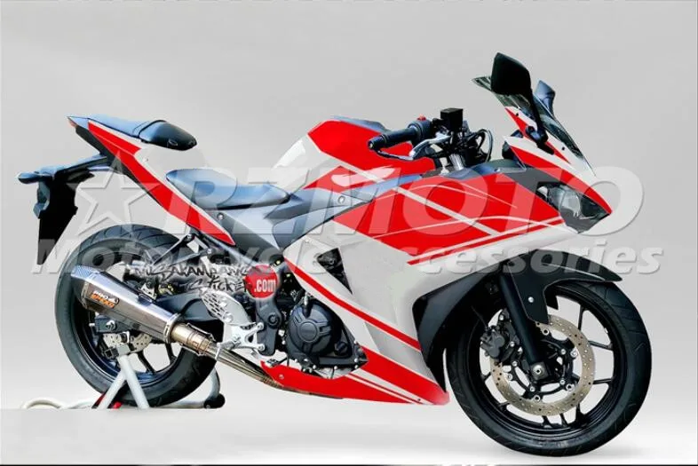 Red white Высокое качество стиль ABS литьевая форма мотоцикл Обтекатели подходит для YAMAHA R3 R25- 15-19 Кузов Набор красный белый - Color: Red white