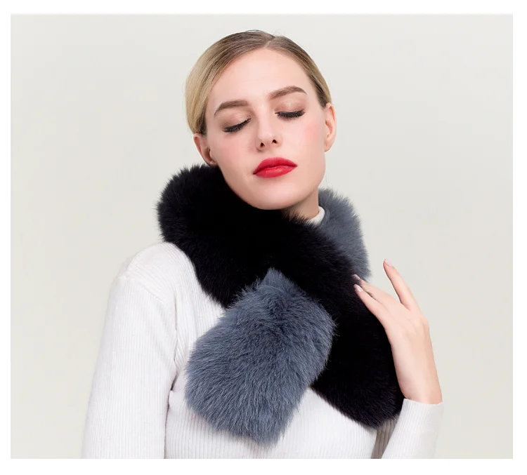 ZDFURS* хит модных продаж натуральным лисьим мехом шарфы Зимние женские плюшевые ярких цветов из натуральной шарфы из лисьего меха scaves