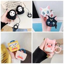 Для AirPods Pro Чехол 3D милый кот для разделывания свиньи, утки Kawaii аниме мультфильм чехол для наушников для AirPods 3 Мягкий защитный чехол с крючок карабина