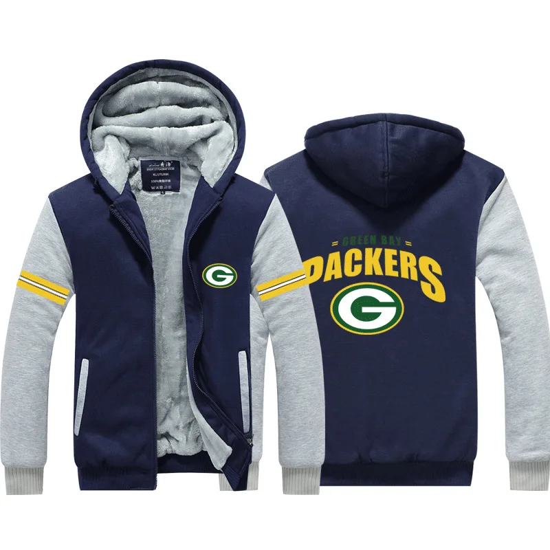 Мужские зимние Утепленные толстовки с капюшоном, мужские толстовки Green Bay Packers, рок-группа, музыка, повседневные спортивные костюмы с шерстяной подкладкой, модные куртки с капюшоном