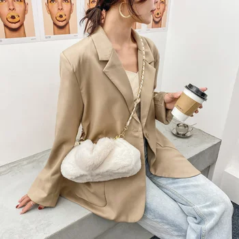 

bags for women 2020 new luxury handbag fashion Trend Ladies bolso chain plush one shoulder messenger sac femme сумка женская