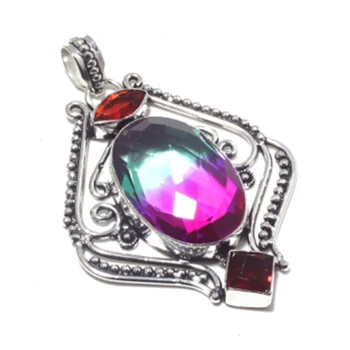 

Bi-Color Pendant Silver Overlay over Copper , Hand made Women Jewelry Gift