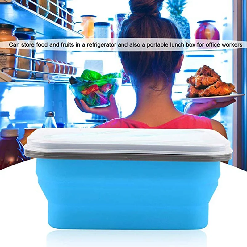 Силиконовый Ланч-бокс Bento, контейнер для еды, складной контейнер для еды, кухонные принадлежности, портативное хранение, микроволновка с подогревом, высокая температура