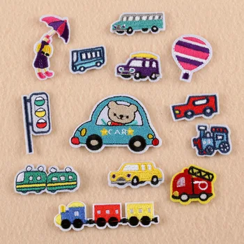 

13pcs/set Children's cartoon car cute embroidered iron pop patch clothes jeans hat decoration patch sewing applique DIY fashion