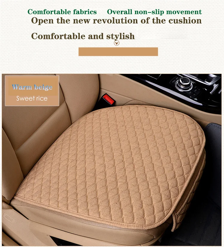 Защитный коврик для автомобильного сиденья, подушка для заднего сиденья, подходит для большинства транспортных средств, нескользящая, сохраняющая тепло, зимняя льняная ткань, накладка на заднее сиденье