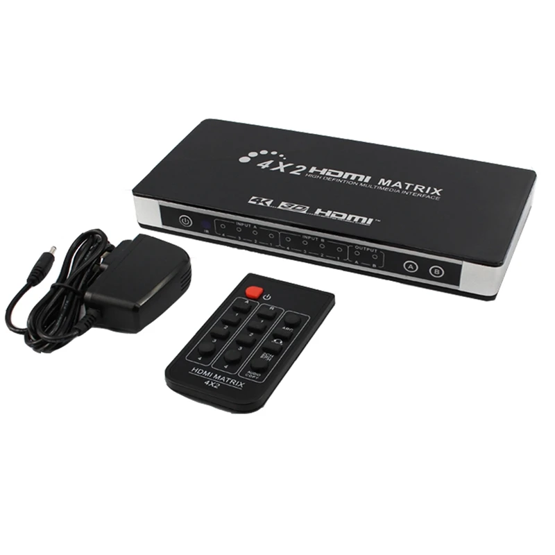 Hd 4K 1080P Hdmi матрица 4X2 переключатель сплиттер Edid Hi Fi с ИК пультом дистанционного