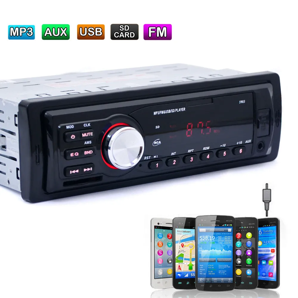 Автомобильный радиоприемник с Bluetooth автомобильный стерео радио FM Aux вход приемник SD USB 12 В в-тире 1 din автомобильный MP3 мультимедийный плеер дропшиппинг