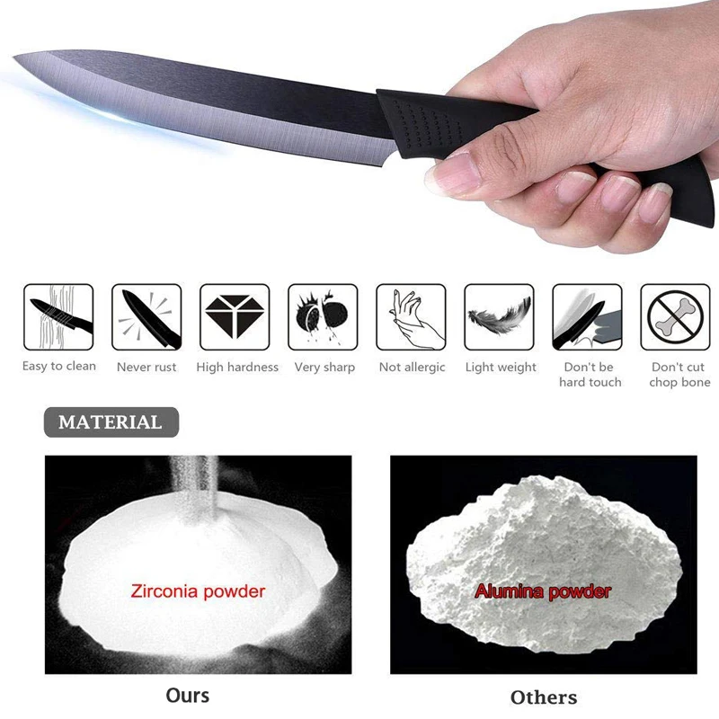 Ultra Sharp Kitchen Ceramic Knife 5 Piece Set