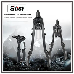 Pistolet à Riveter, riveteuse à main robuste, ensemble de riveteuses manuelles avec têtes interchangeables sans outil, Kit de pistolet à Riveter avec Rivets 