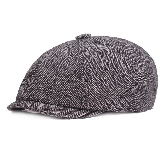 Wool Caps Men Herringbone Flat Caps Gatsby Cap Woolen Driving Hats Vintage Inspired Hat Winter Peaky Blinders