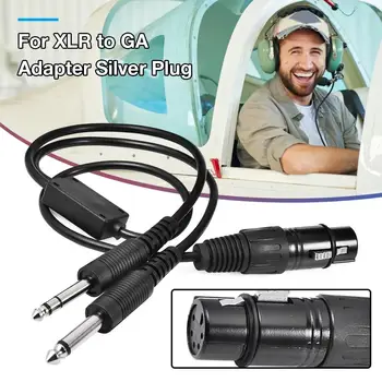

Aviation Headphone Airbus XLR To GA Pilot Headset Adapter Silver Plug