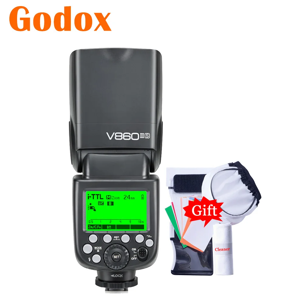 Godox V860II-S V860II 2 4G TTL HSS Камера Вспышка Speedlite для Sony DSLR A7RII A7R A7RIII A6000 A6500 A7II A9 A7 A68 A99 |