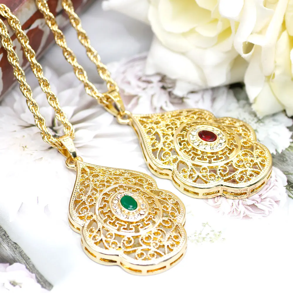 Женское Ожерелье с кулоном Caftan золотистое этническое свадебное украшение из
