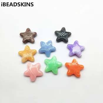 

New arrival! 27x25mm 200pcs/lot Acrylic Star-shape marble effect beads for Necklace,Earrings parts,hand Made Jewelry DIY