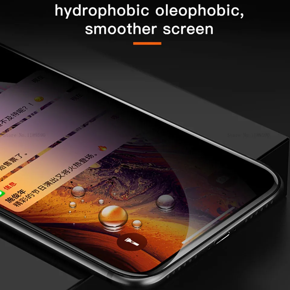 10Pcs 360°Full Cover Private Screen Protector For iPhone 11 12 Pro Max X XR XS MAX 13 Pro Anti-spy Tempered Glass Privacy Film