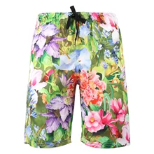 Мужские шорты с эластичной резинкой на талии, мужские плавки с цветочным принтом, быстросохнущие летние пляжные трусы для серфинга, бермуды