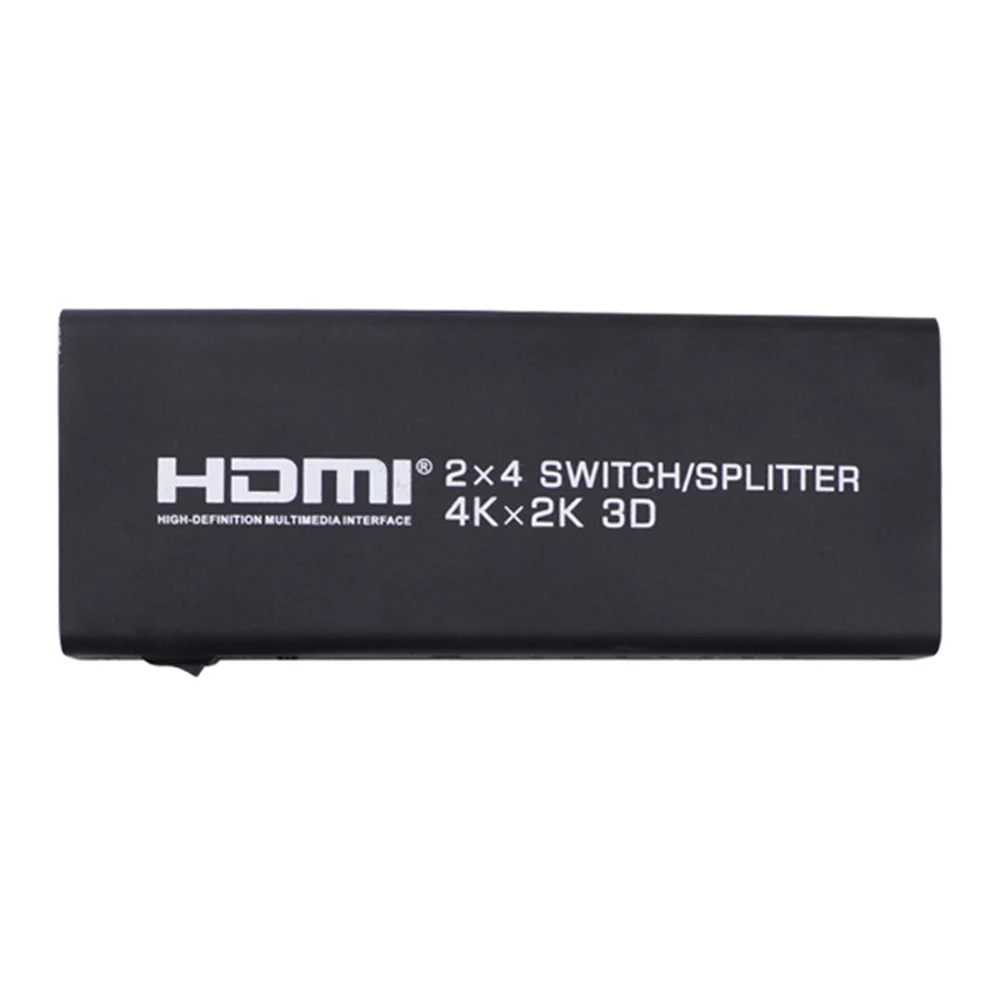 HDMI переключатель сплиттер 2x4 4K HDMI 2 в 4 из 2,0 аудио экстрактор конвертер адаптер дистанционное управление 3D 1080p для компьютера ТВ DVD
