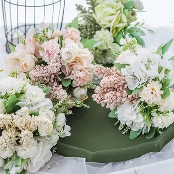 

Nordic Simulation Bouquet Fake Flower Rose Interior Plastic Decoration Decoration Table Flower Holding Floral Silk B6E6