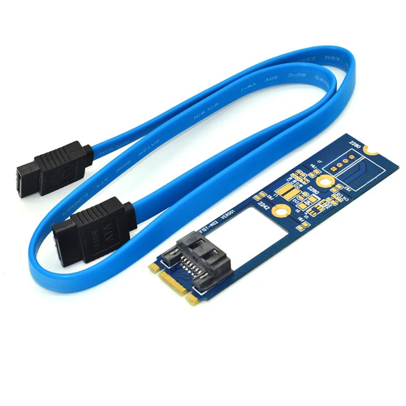 Адаптер M2 SATA преобразует карту B-M ключ M.2 NGFF SATA SSD в 7Pin адаптер плата карта Поддержка 2242 2260 2280 основная плата для компьютера - Цвет: Синий