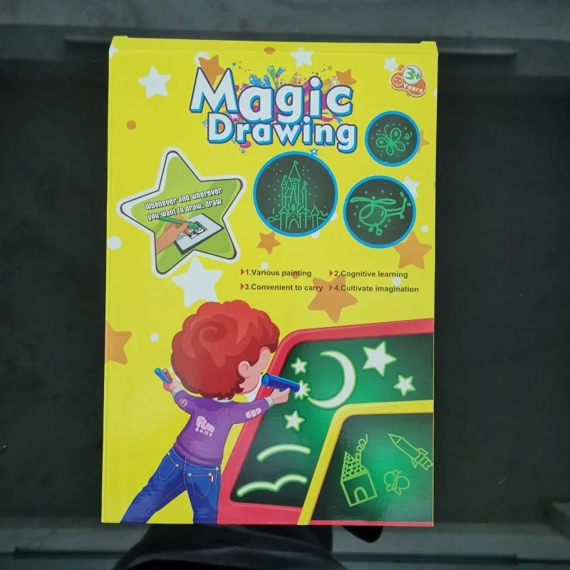 Волшебная световая доска для рисования, планшет, веселые и развивающие игрушки, детский планшет для рисования, набор образовательных детских игрушек на русском английском языке