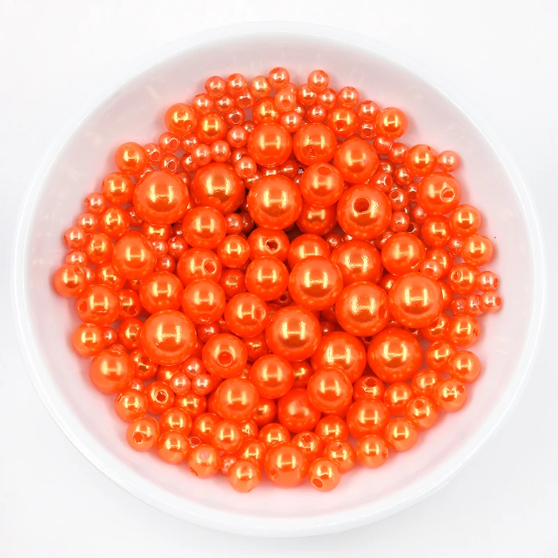 Mix orange 20 г/упак. микс Размеры 3/4/5/6/8/10 мм бусы с отверстием, Разноцветный жемчуг круглые акриловые искусственный жемчуг "сделай сам" для изготовления ювелирных изделий нейл-арта - Цвет: Mix orange