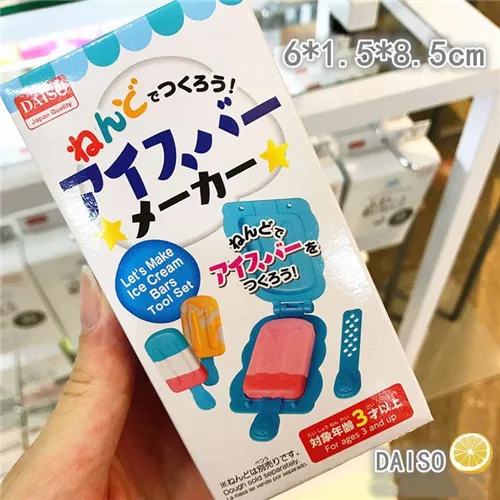 Daiso air сухая глина мягкие Пластилин резиновые приборы нож ножницы торт лапша формы из полимерной глины клейкие аксессуары детские игрушки - Цвет: Popsicle